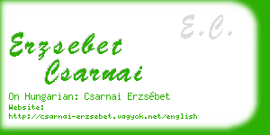 erzsebet csarnai business card